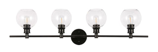 Collier 4 light Black and Clear glass Wall sconce