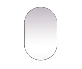 Metal Frame Oval Mirror 30x48 Inch in Silver