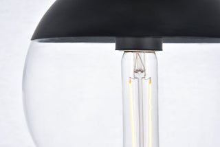 Eclipse 1 Light Black plug in pendant With Clear Glass