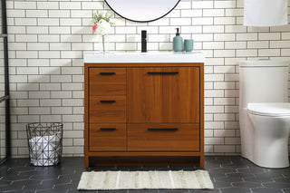 36 inch Single bathroom vanity in Teak