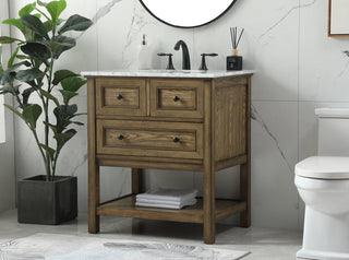 30 inch Single bathroom vanity in driftwood