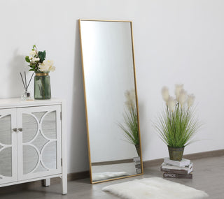 Metal frame rectangle mirror 24 inch in Brass