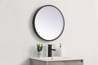 Pier 21 inch LED mirror with adjustable color temperature 3000K/4200K/6400K in black