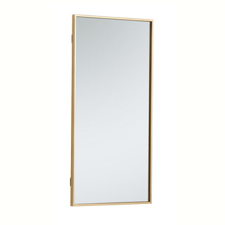 Metal frame rectangle mirror 18 inch in Brass