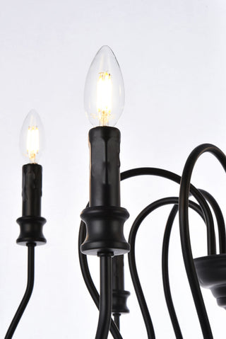 Flynx 9 lights pendant in black