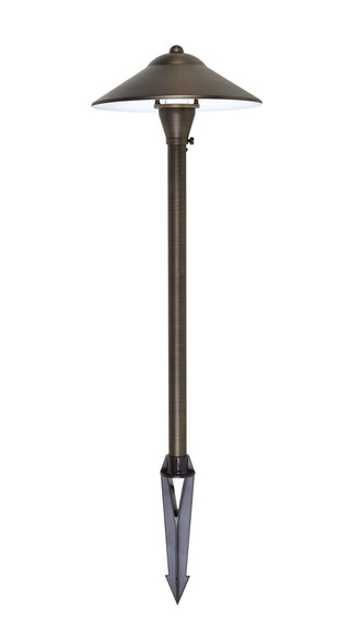 PATH LIGHT D9 H24 ANTIQUE BRASS INCLUDES STAKE G4 HALOGEN 20W(LIGHT SOURCE NOT INCLUDED)