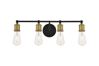 Serif 4 light brass and black Wall Sconce