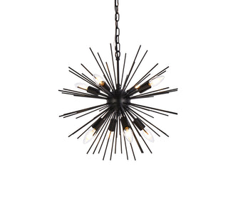 Timber 8 lights black pendant