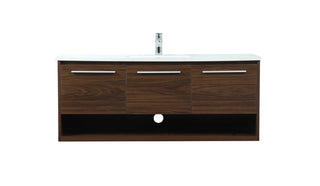 48 inch Single bathroom vanity in walnut