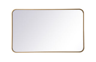 Soft corner metal rectangular mirror 22x36 inch in Brass