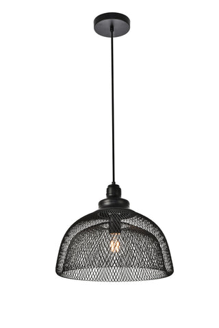 Warren Collection Pendant D13.5in H11in Lt:1 Black Finish