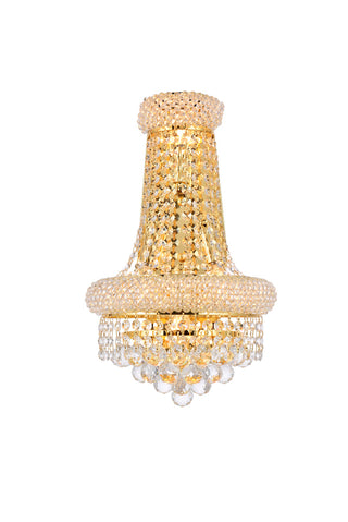 Primo 4 light Gold Wall Sconce Clear Royal Cut Crystal