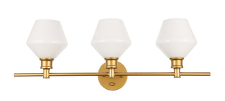 Gene 3 light Brass and Frosted white glass Wall sconce