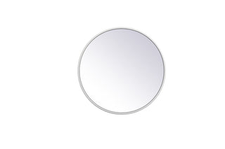 Metal frame round mirror 18 inch in White