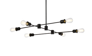 Xavier 6 lights pendant in black