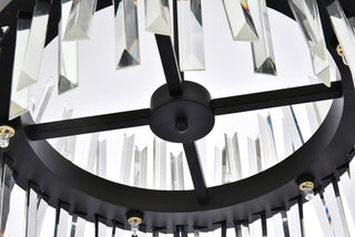 Serephina 20 inch crystal round pendant light in black