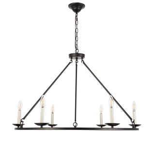 Maine 6 light Black chandelier