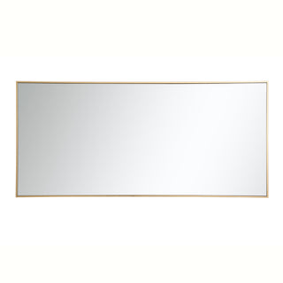 Metal frame rectangle mirror 30 inch in Brass