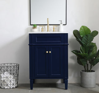 24 inch Single bathroom vanity in blue