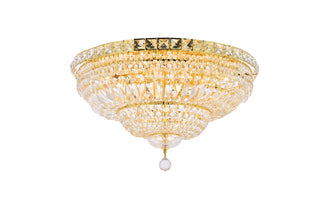 Tranquil 12 light Gold Flush Mount Clear Royal Cut Crystal