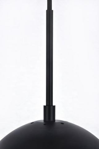 Eclipse 1 Light Black Pendant With Clear Glass