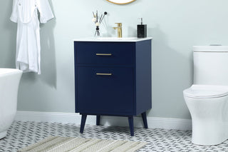 24 inch bathroom vanity in Blue