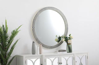 Round mirror 48 inch in Chevron