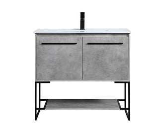 36 inch  Single Bathroom Vanity in Concrete Grey