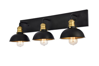 Anders Collection Wall Sconce D27 H8.3 Lt:3 Black and Brass Finish