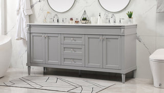 72 inch double bathroom vanity in grey