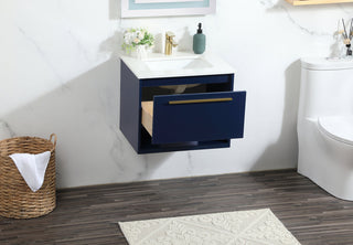 24 inch Single bathroom vanity in blue