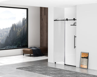 Frameless shower door 48 x 76 Matte Black