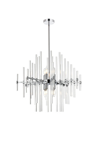 Sienna 27 inch crystal rod pendant in chrome