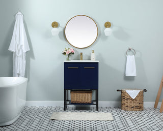 24 inch Single bathroom vanity in blue