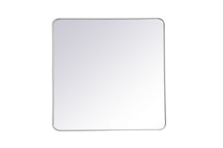 Soft corner metal rectangular mirror 36x36 inch in White