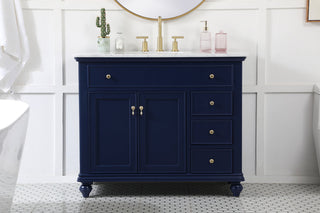 42 inch Single bathroom vanity in blue