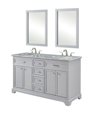 60 In. Double Bathroom Vanity Set In Light Grey