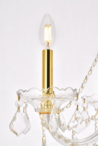 Verona 6 light Gold Chandelier Clear Royal Cut Crystal