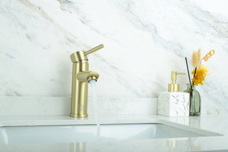 Mia Single Hole Single Handle Bathroom Faucet in Brushed Gold