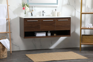 48 inch Single bathroom vanity in walnut