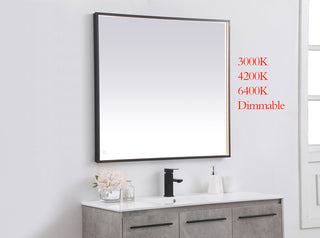 Pier 36x40 inch LED mirror with adjustable color temperature 3000K/4200K/6400K in black