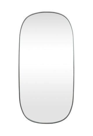 Metal Frame Oval Mirror 30x60 Inch in Silver