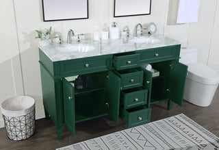 60 inch double bathroom vanity in green