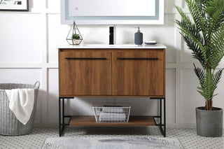 40 inch  Single Bathroom Vanity in Walnut Brown