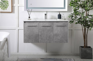 40 inch  Single Bathroom Floating Vanity in Concrete Grey