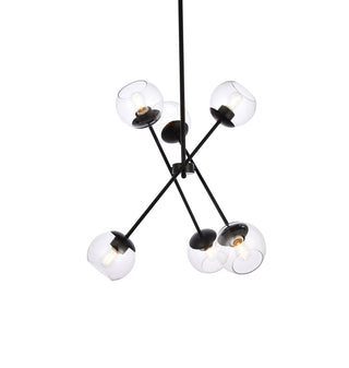 Axl 24 inch pendant in black with clear shade