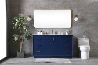 60 Inch SIngle Bathroom Vanity In Blue