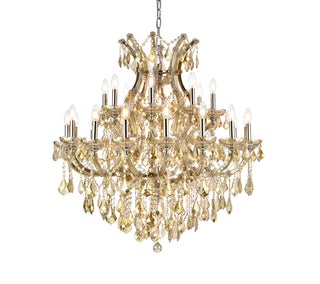 Maria Theresa 24 light Golden Teak Chandelier Golden Teak (Smoky) Royal Cut Crystal