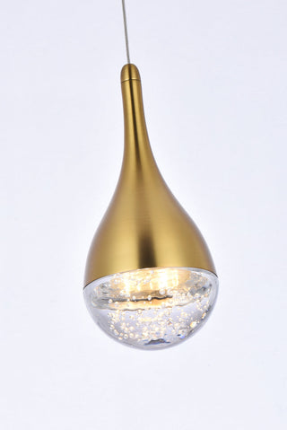 Amherst 5 inch LED pendant in satin gold