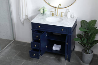 36 inch Single bathroom vanity in blue